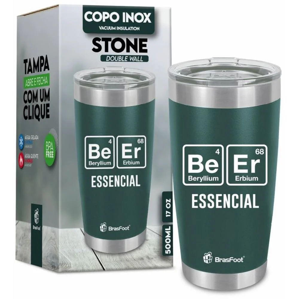 COPO TERMICO STONE VERDE ESC. BEER 500ML C/ BRASFOOT (UNIDADE) - imagem 3