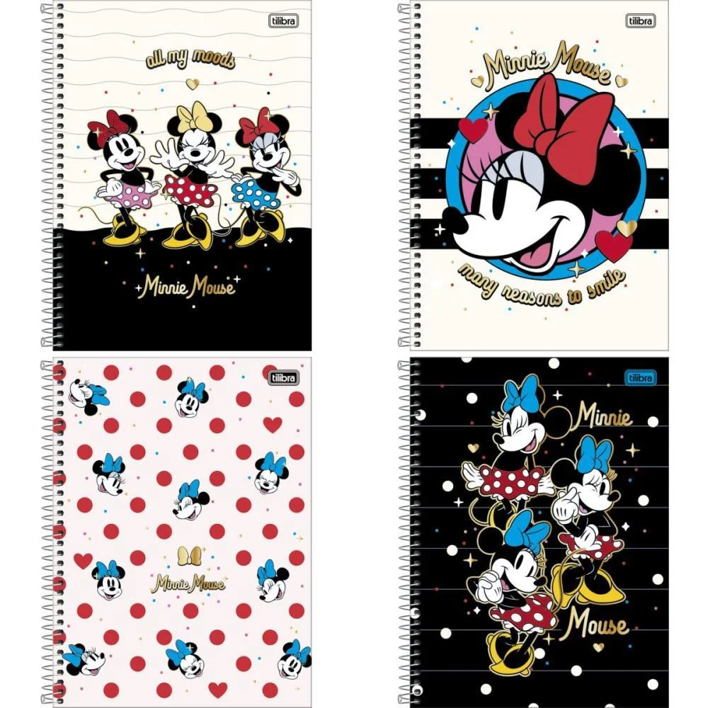 CADERNO 10X1 CAPA DURA MINNIE 160FLS FIT TILIBRA (PCT.C/04) - imagem 2
