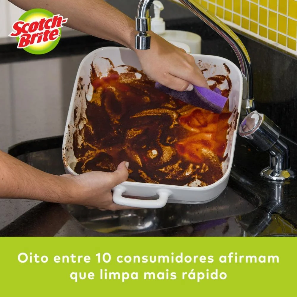 ESPONJA PARA LIMPEZA SCOTCH BRITE EXTREMA (ROXA) 3M (BL.C/04) - imagem 6