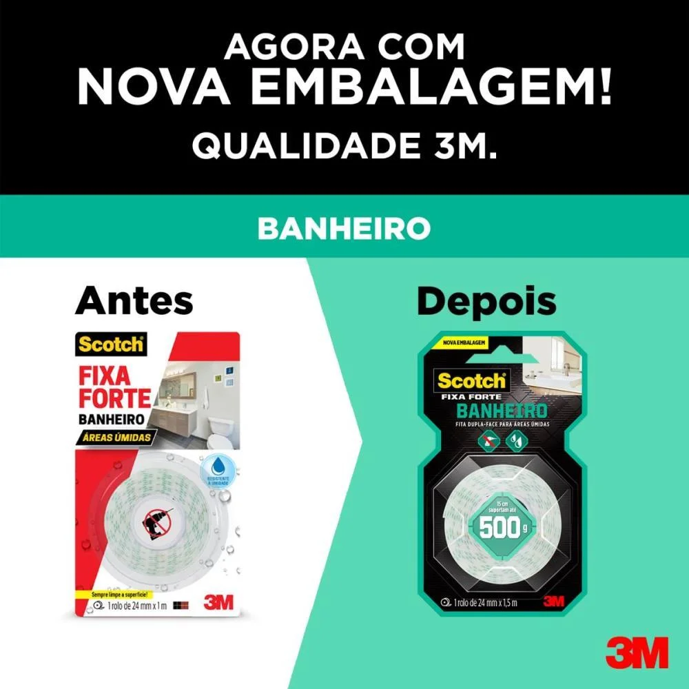 FITA FIXA FORTE BANHEIRO 24MMX1,5M 3M (UNIDADE) - imagem 4