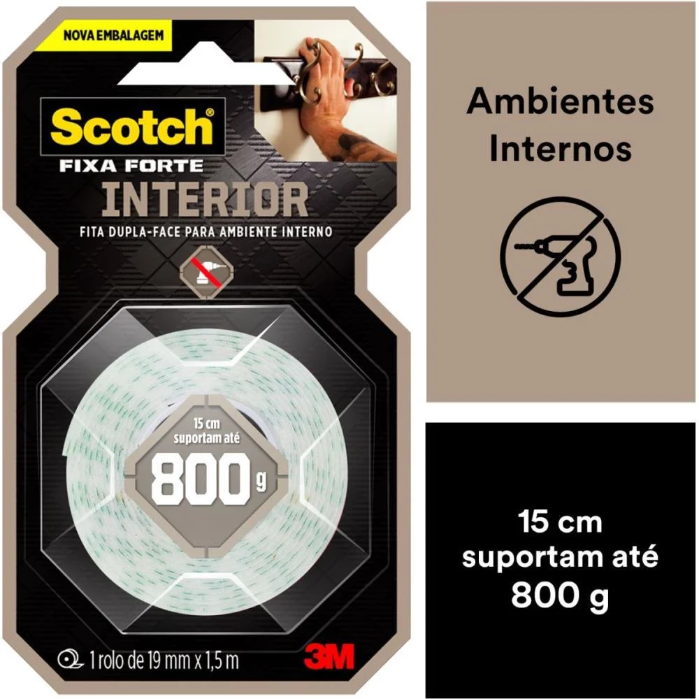 FITA FIXA FORTE ESPUMA 113 19MMX1,5M 3M (UNIDADE) - imagem 8