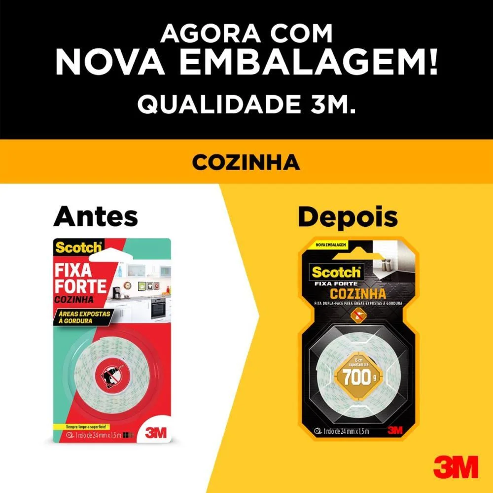 FITA FIXA FORTE COZINHA 24MMX1,5M 3M (UNIDADE) - imagem 4
