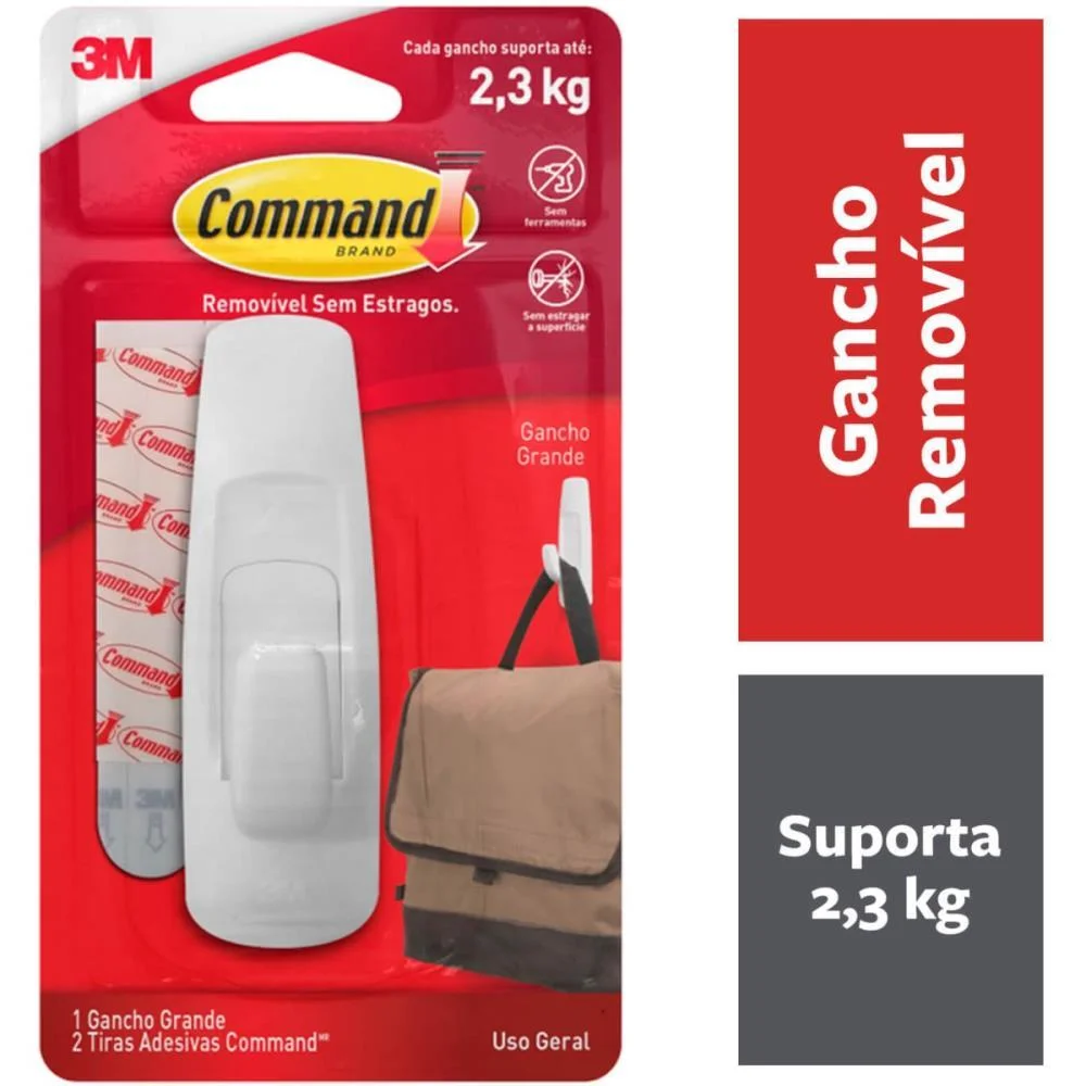 GANCHO Plástico COMMAND GRANDE C/1 3M (BL.C/01) - imagem 9