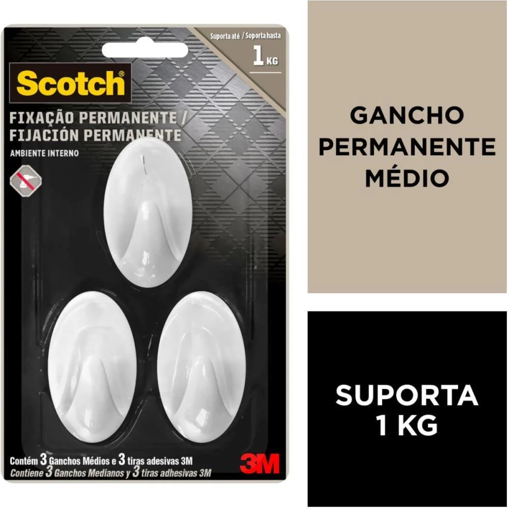 GANCHO Plástico SCOTCH PLAST. EXTREMA MED. C/3 3M (BLISTER) - imagem 7