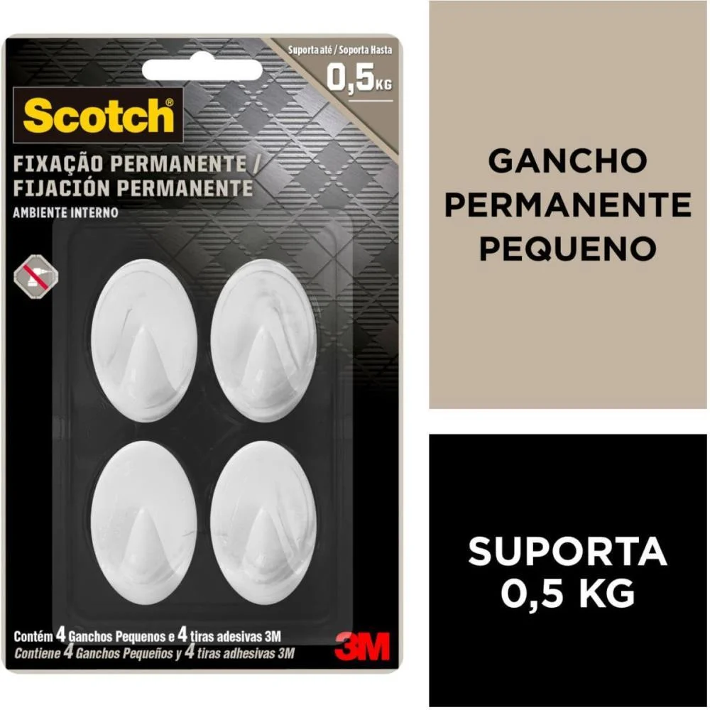 GANCHO Plástico SCOTCH PLAST. EXTREMA PEQ. C/4 3M (BLISTER) - imagem 7
