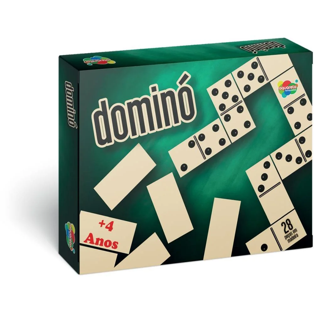 DOMINO TRADICIONAL EM MADEIRA AQUARELA BRINQUEDOS (UNIDADE) - imagem 4