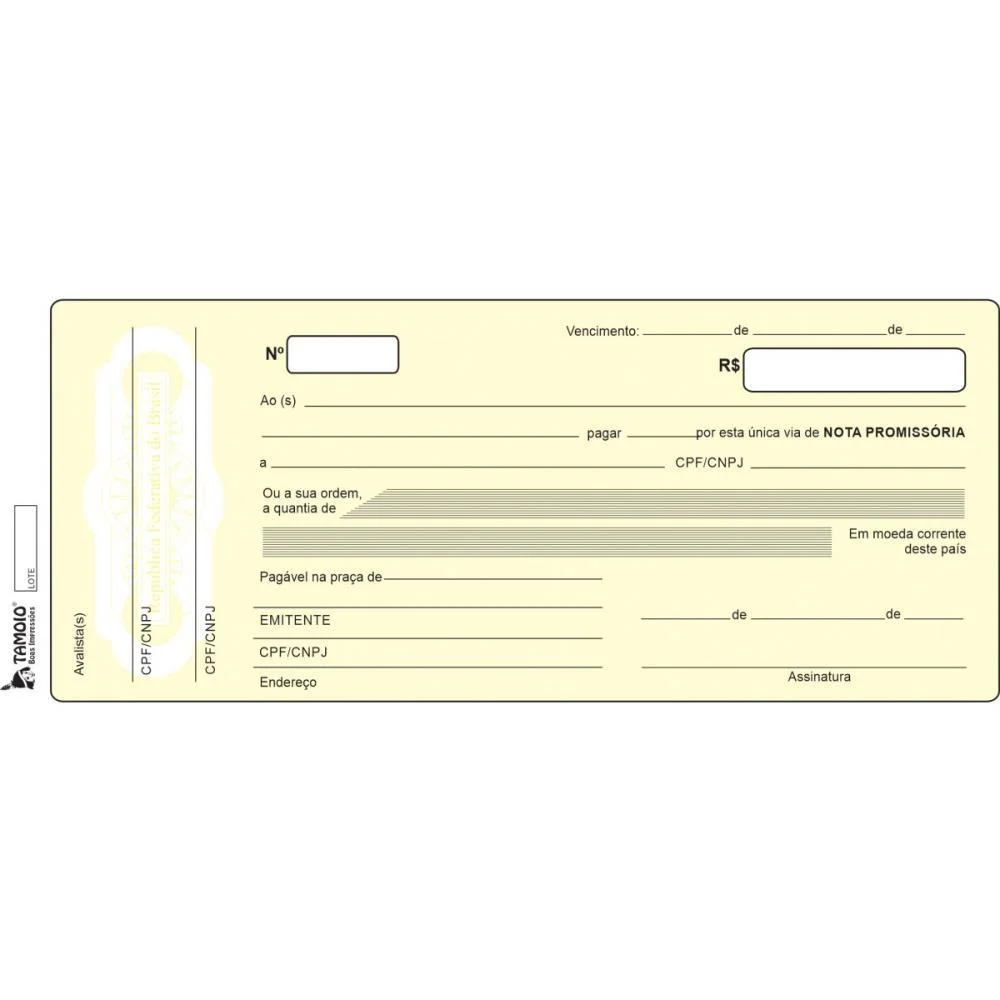 Talão Impresso NOTA PROMISSORIA 50FLS. TAMOIO 20 Unidades - imagem 5