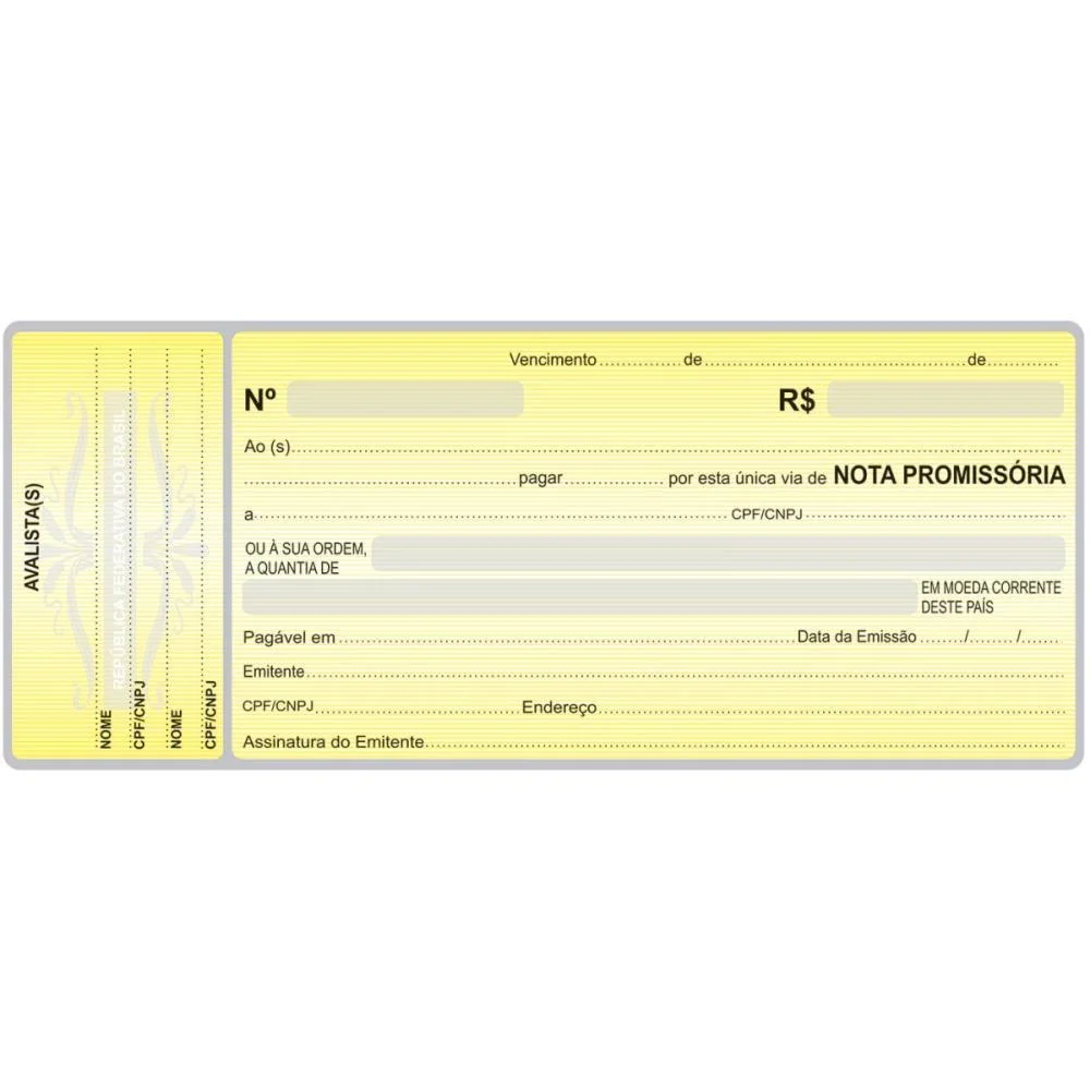 Talão Impresso NOTA PROMISSORIA 50F.95X215 AM ANIMATIVA 20 Unidades - imagem 4
