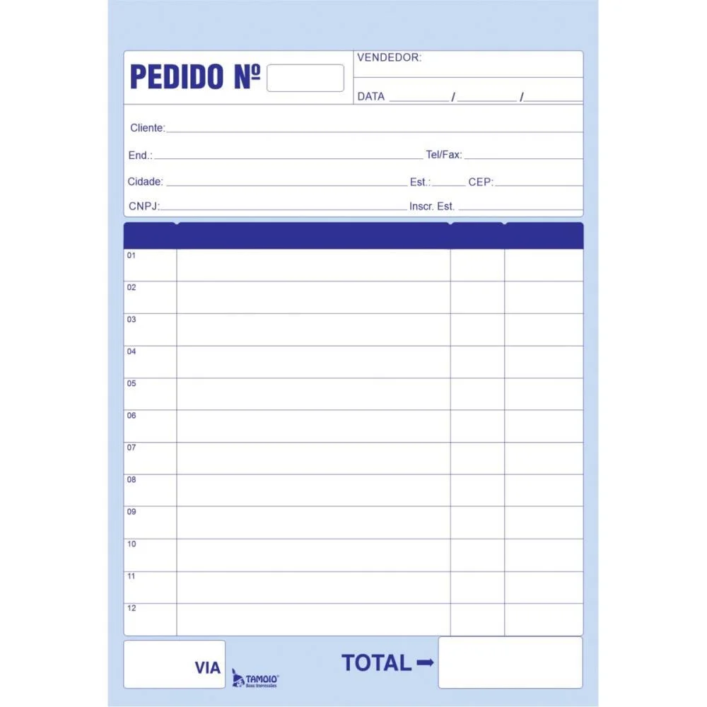 Talão Impresso DE PEDIDO 1/36 2 VIAS 25 FOLHAS TAMOIO 20 Unidades - imagem 5