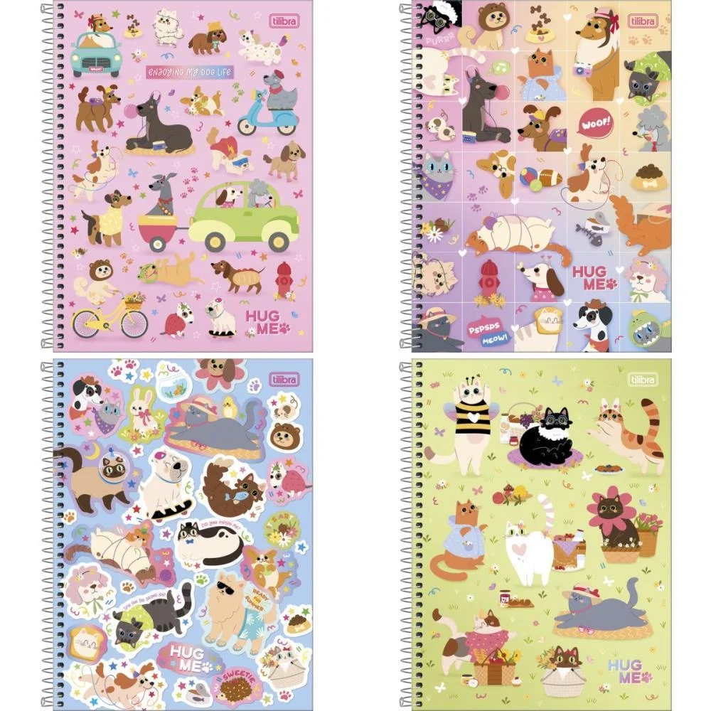 CADERNO 10X1 CAPA DURA HUG ME 160FLS. TILIBRA (PCT.C/04) - imagem 2