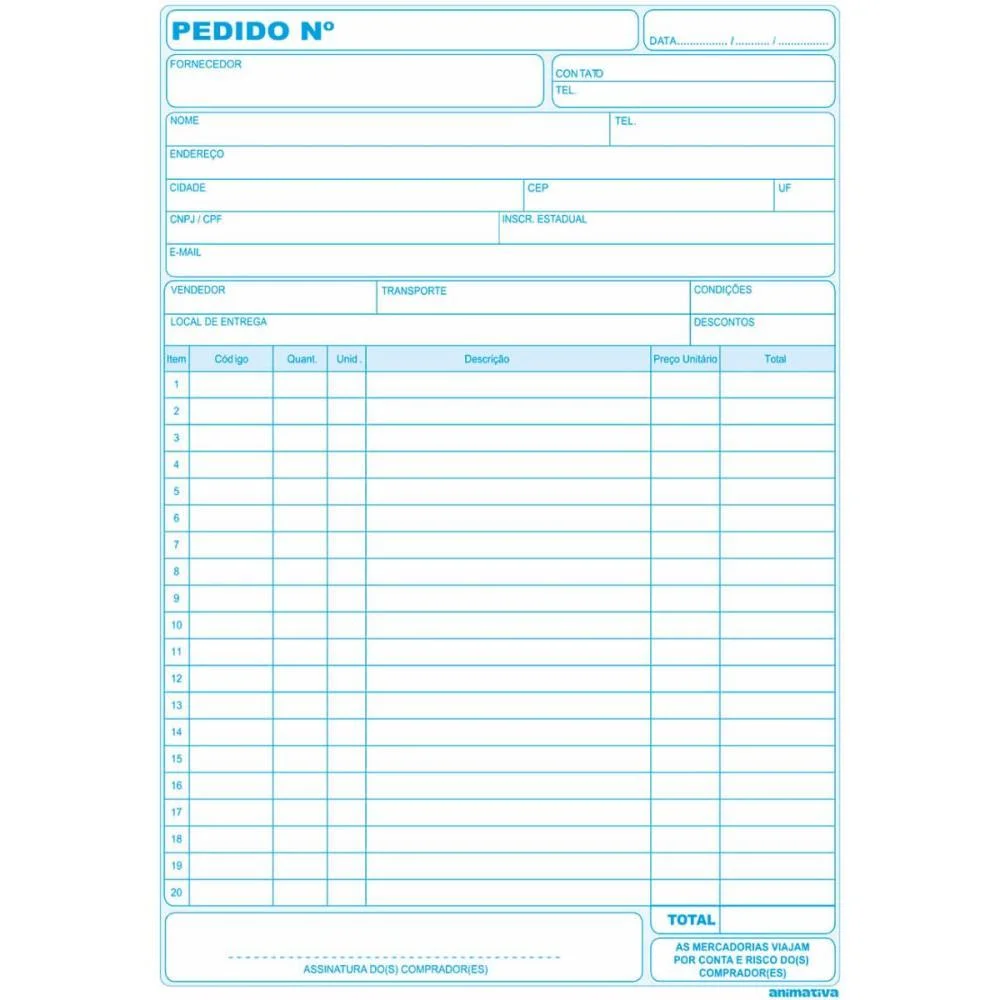 Talão Impresso DE PEDIDO 1/18 1 VIA 75 FOLHAS ANIMATIVA 10 Unidades - imagem 4