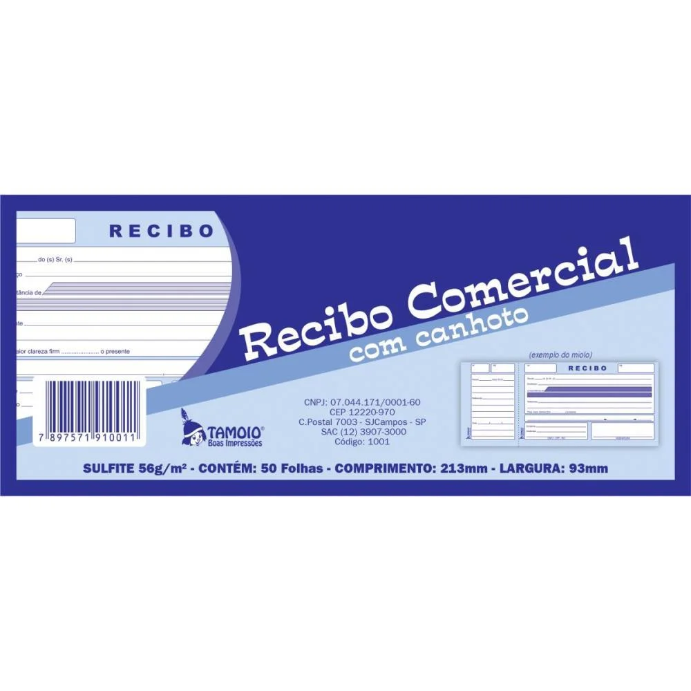 IMPRESSO RECIBO COMERCIAL COM CANHOTO 50F TAMOIO (PCT.C/20) - imagem 4