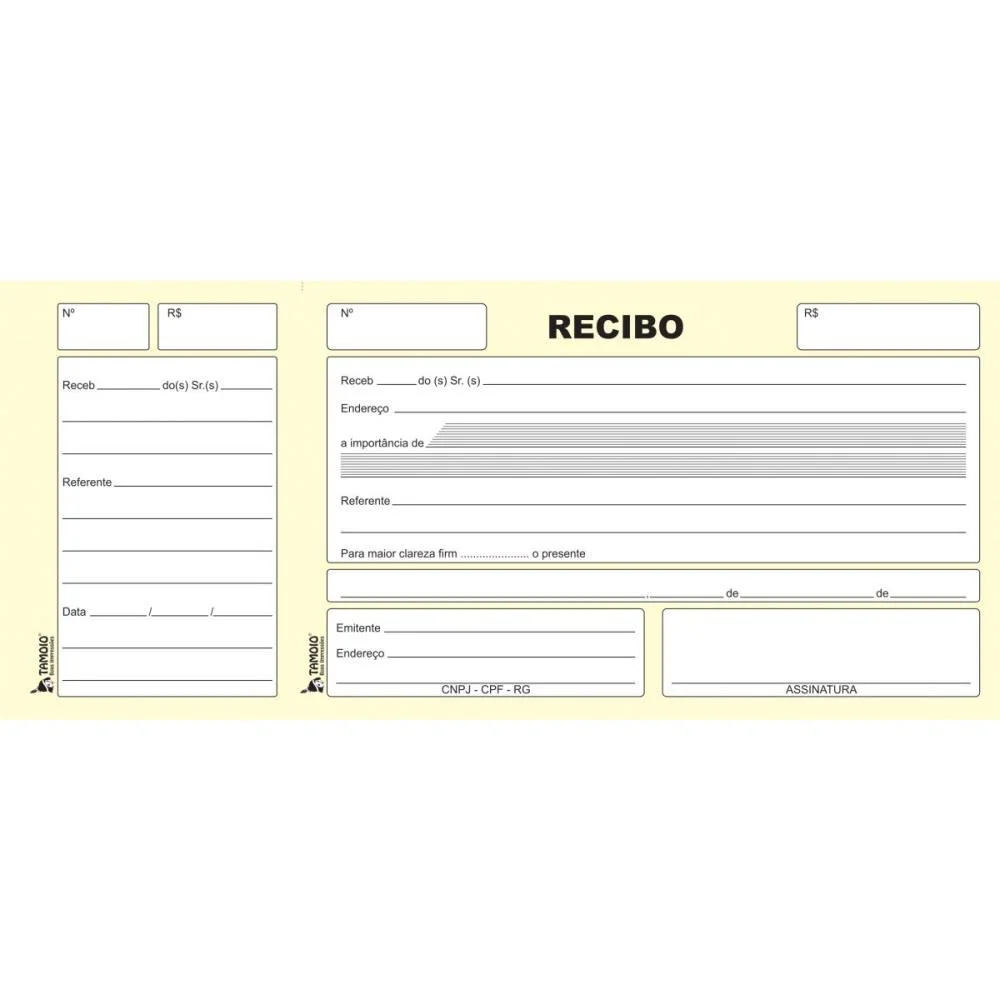 IMPRESSO RECIBO COMERCIAL COM CANHOTO 50F TAMOIO (PCT.C/20) - imagem 5