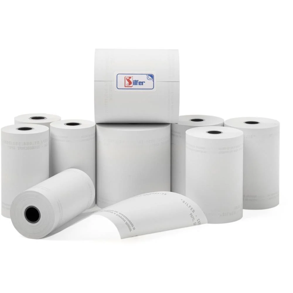 BOBINA TERMICA 80MMX30M BRANCA 48G. SILFER (CX.C/30) - imagem 3