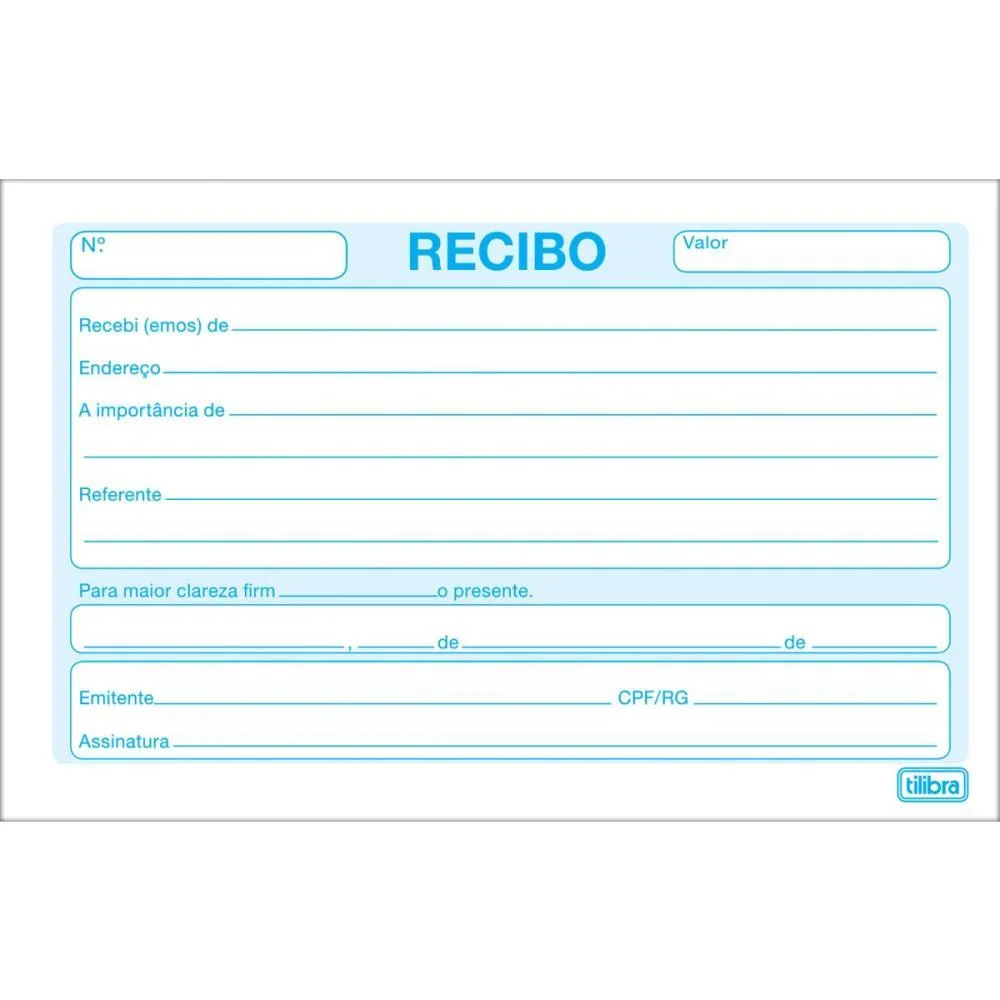 IMPRESSO RECIBO COMERCIAL S/CANHOTO 50F 90X138 TILIBRA (PCT.C/20) - imagem 3