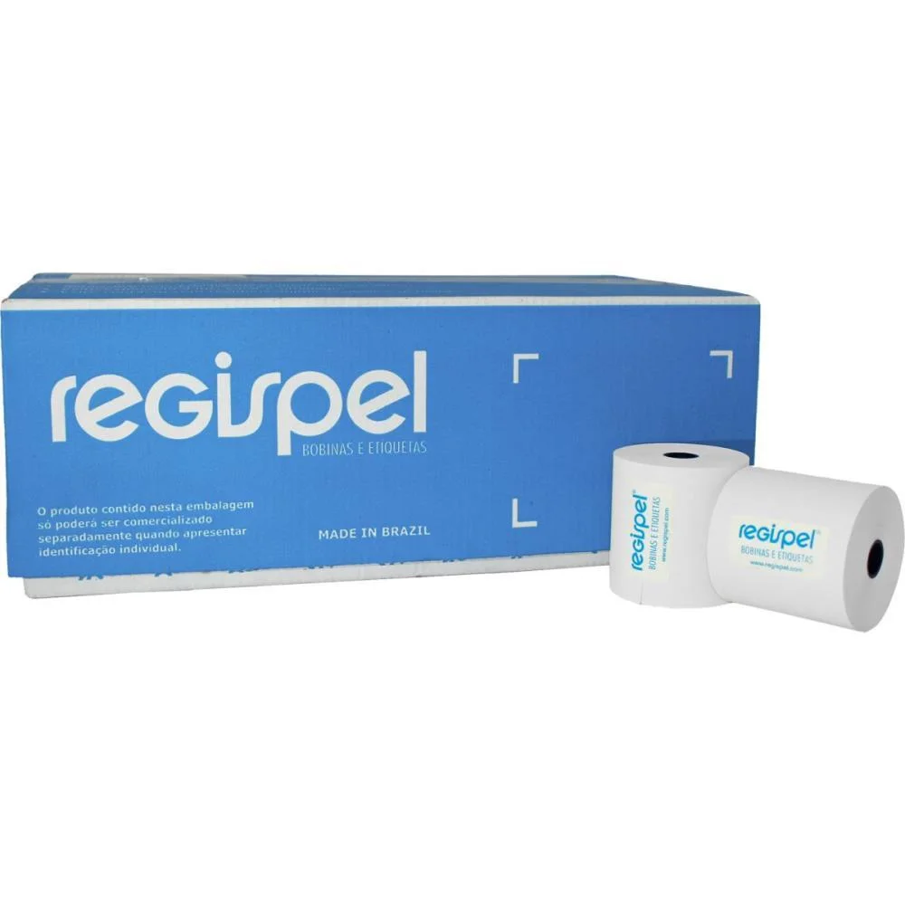 BOBINA TERMICA RELOGIO PONTO 57MMX27M. BRANCA 44G. REGISPEL (CX.C/30) - imagem 3