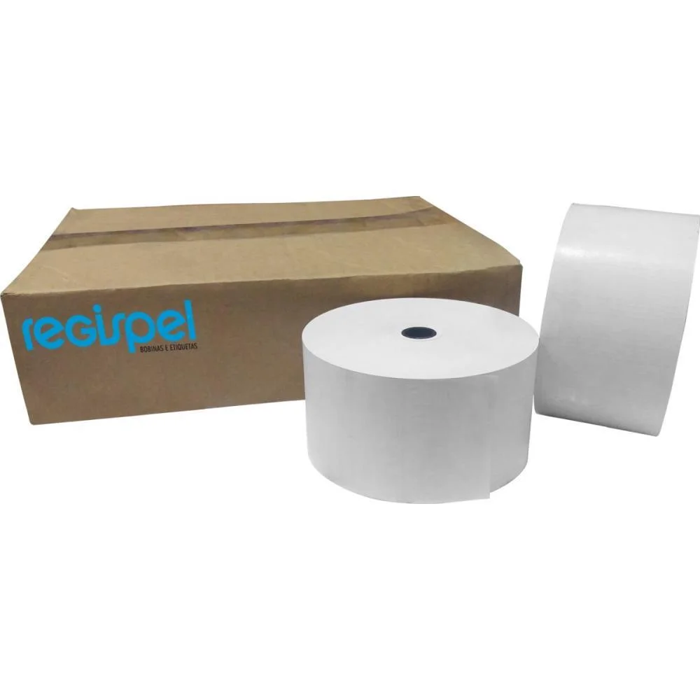 BOBINA TERMICA RELOGIO PONTO 57MMX150M. BRANCA 44G. REGISPEL (CX.C/05) - imagem 3