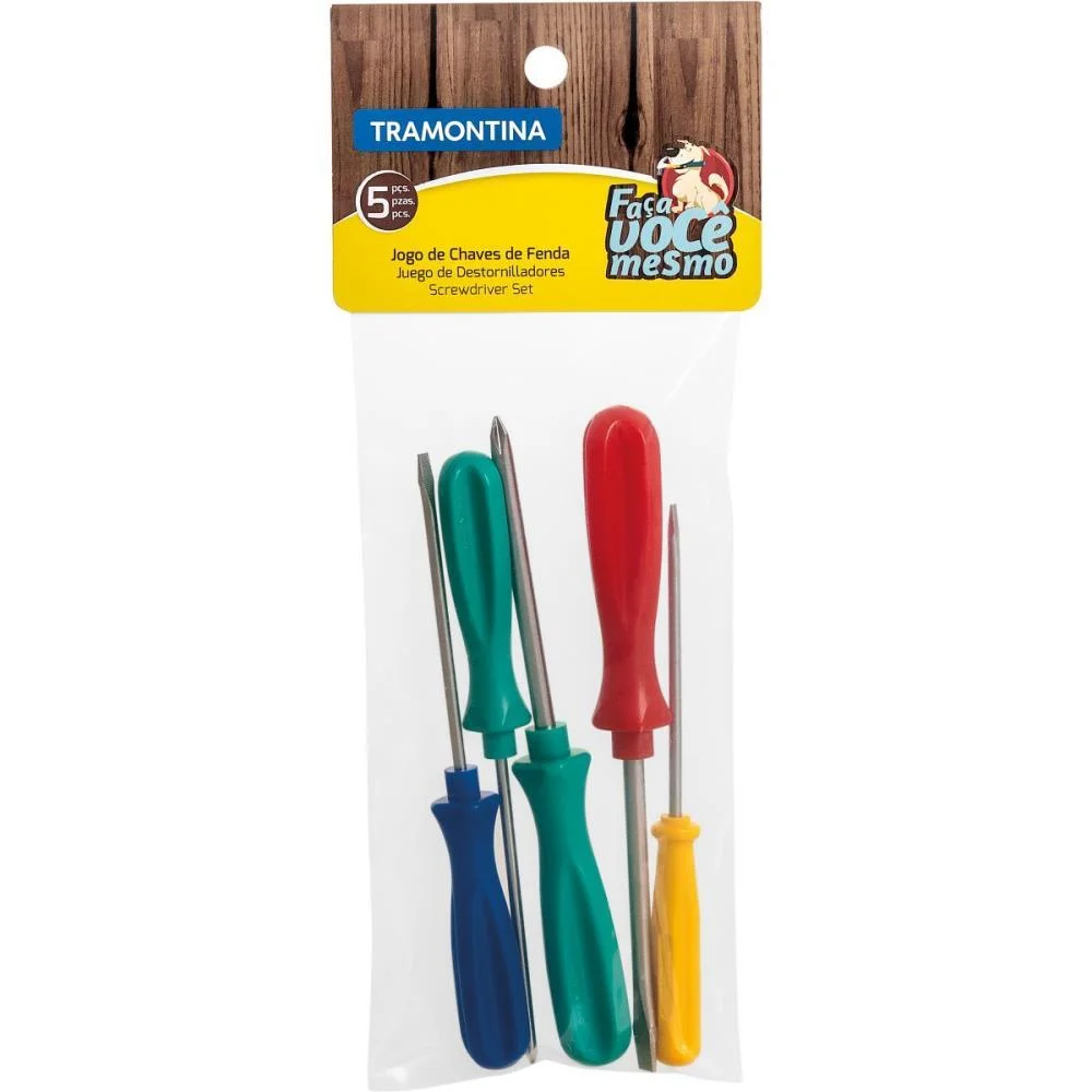 FERRAMENTA MANUAL JOGO C/5 CHAVES DE FENDA TRAMONTINA (JOGO) - imagem 3
