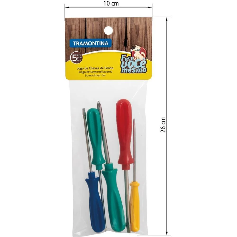 FERRAMENTA MANUAL JOGO C/5 CHAVES DE FENDA TRAMONTINA (JOGO) - imagem 4
