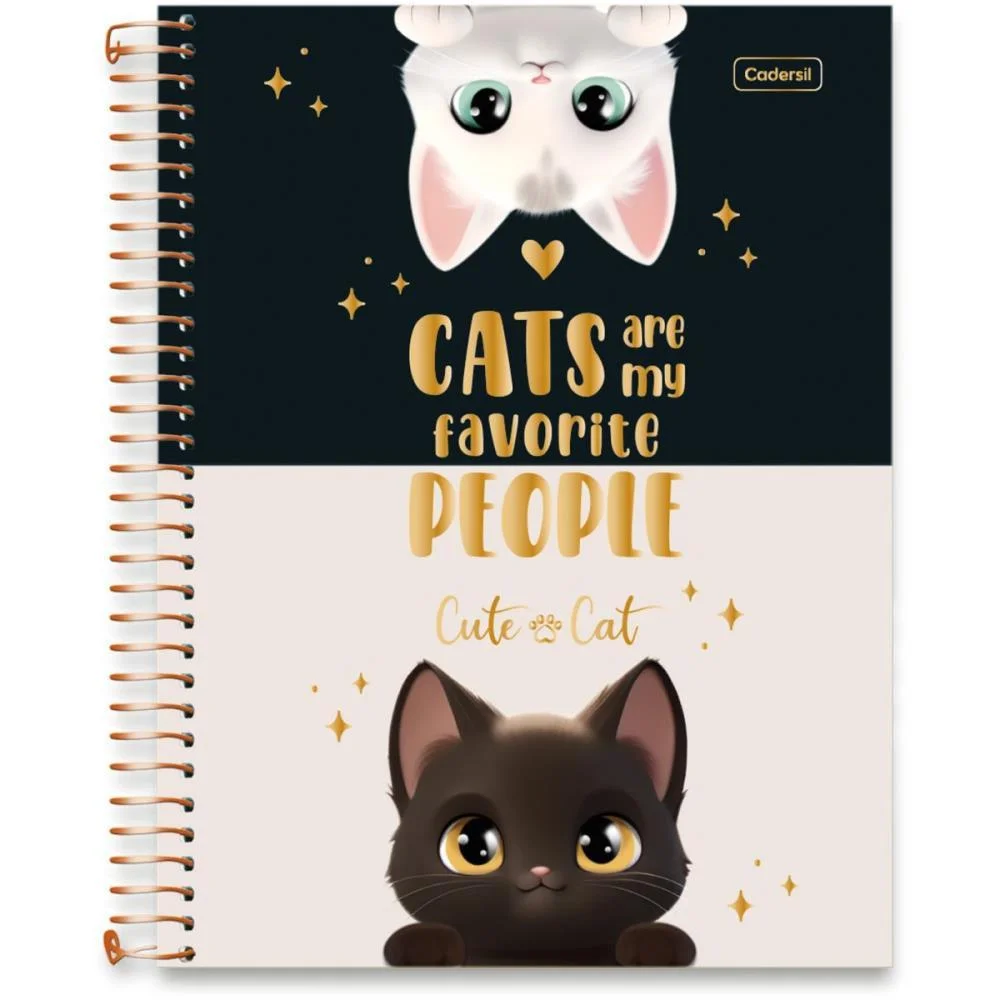 CADERNO 10X1 CAPA DURA CUTE CAT 160FLS CADERSIL (PCT.C/04) - imagem 3