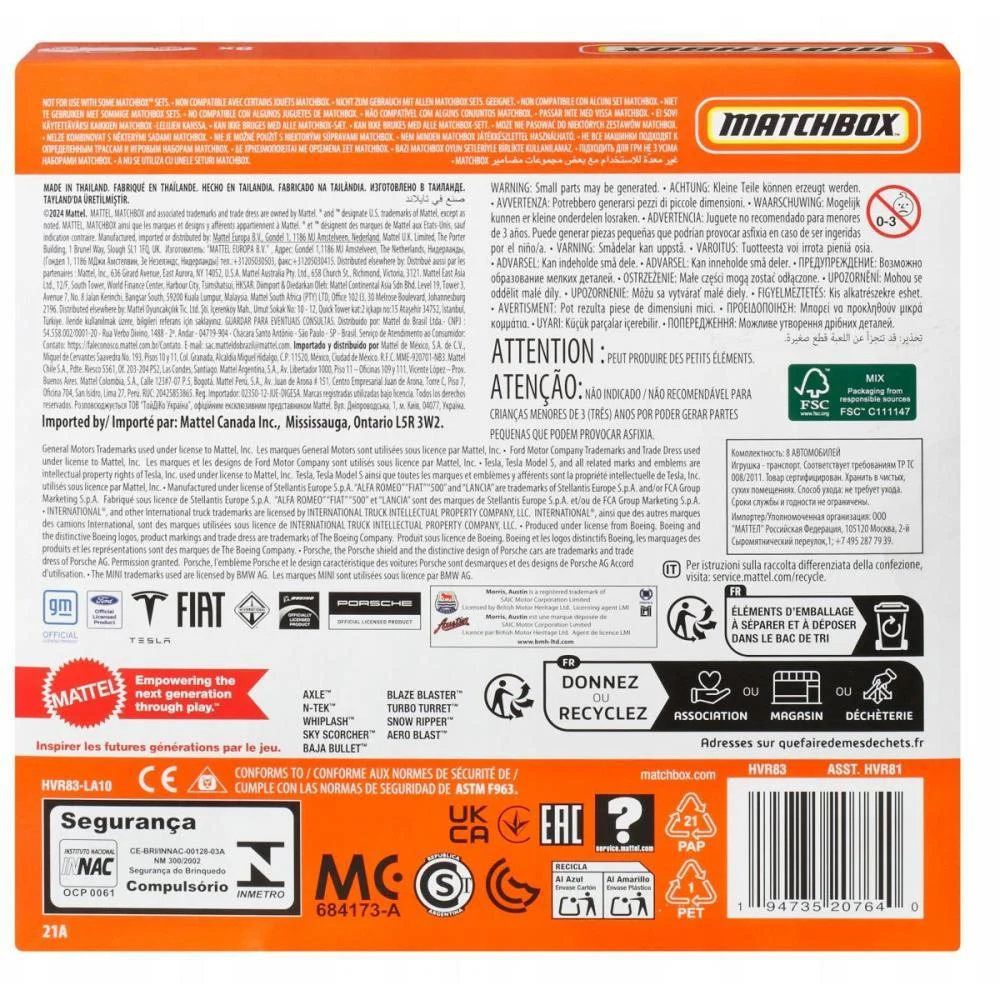 MATCHBOX VEÍCULO BÁSICO 1:64 8-PACK (S) MATTEL (UNIDADE) - imagem 10