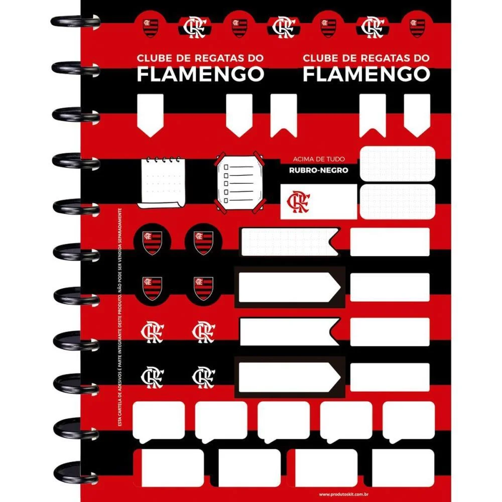 CADERNO 10X1 CAPA DURA FLAMENGO MOD.2- DISCO 160FLS KIT (UNIDADE) - imagem 3