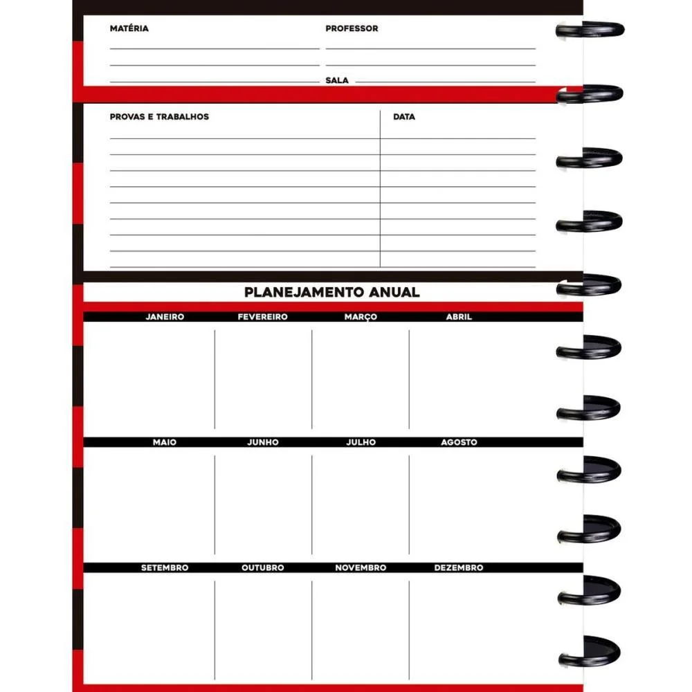 CADERNO 10X1 CAPA DURA FLAMENGO MOD.2- DISCO 160FLS KIT (UNIDADE) - imagem 6