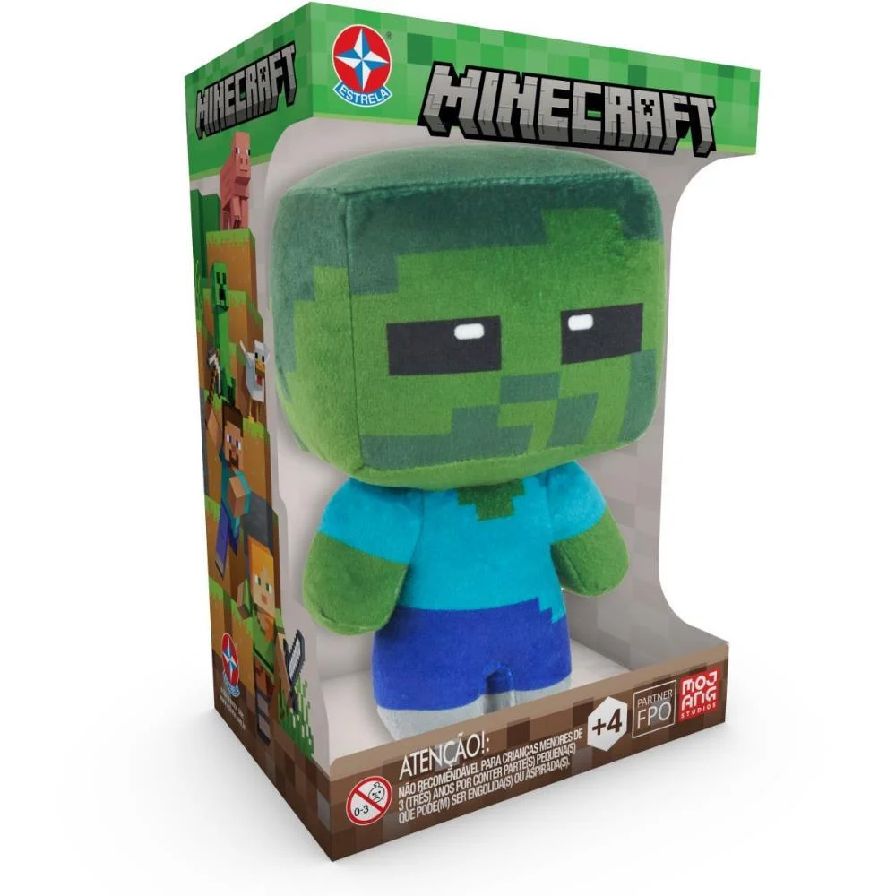 PELUCIA MINECRAFT ZOMBIE 18CM ESTRELA (UNIDADE) - imagem 2
