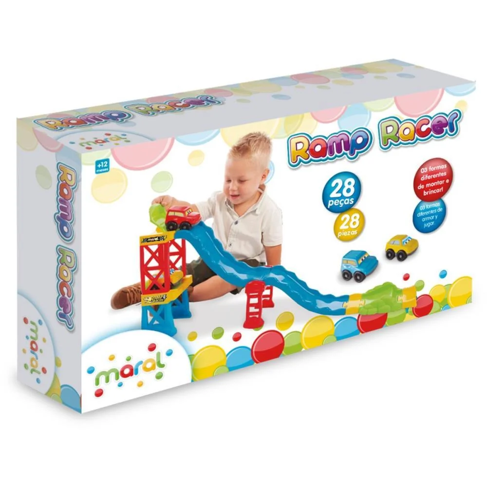 PISTA RAMP RACER 28PCS C/2 CARRINHOS MARAL (UNIDADE) - imagem 4