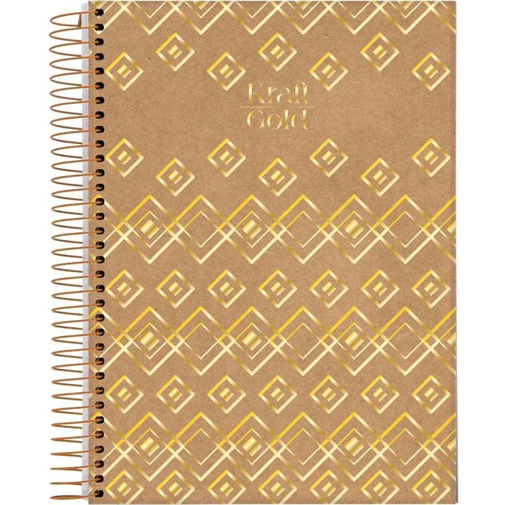 CADERNO 10X1 CAPA DURA KRAFT GOLD 160FLS. I.A JANDAIA (PCT.C/04) - imagem 7
