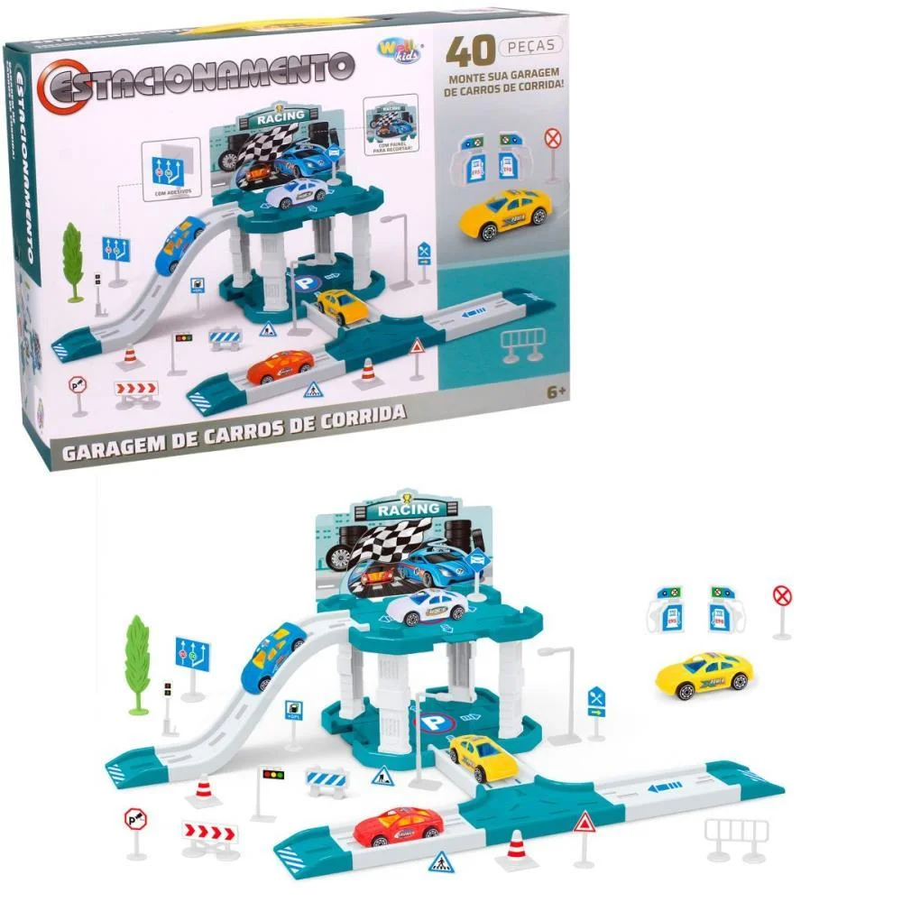 PISTA ESTAC. CARROS CORRIDA 40 PECAS WELLMIX (UNIDADE) - imagem 3
