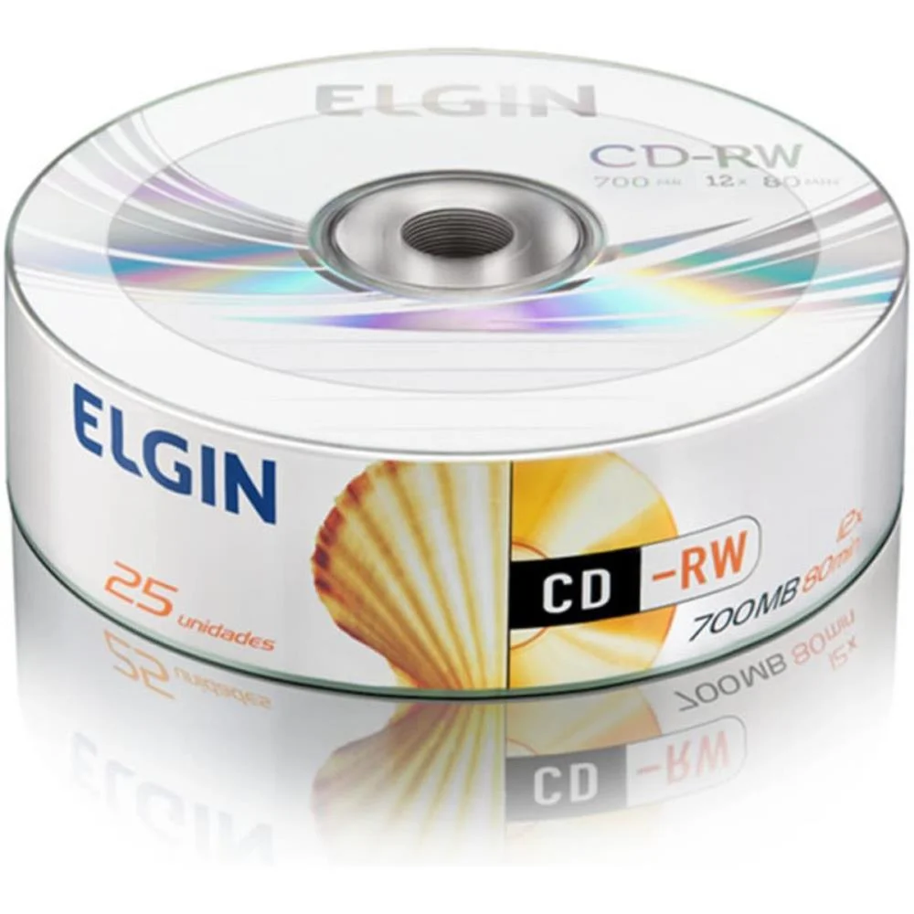 CD REGRAVAVEL CD-RW 700MB/80MIN/12X ELGIN (TUBO-25) - imagem 2