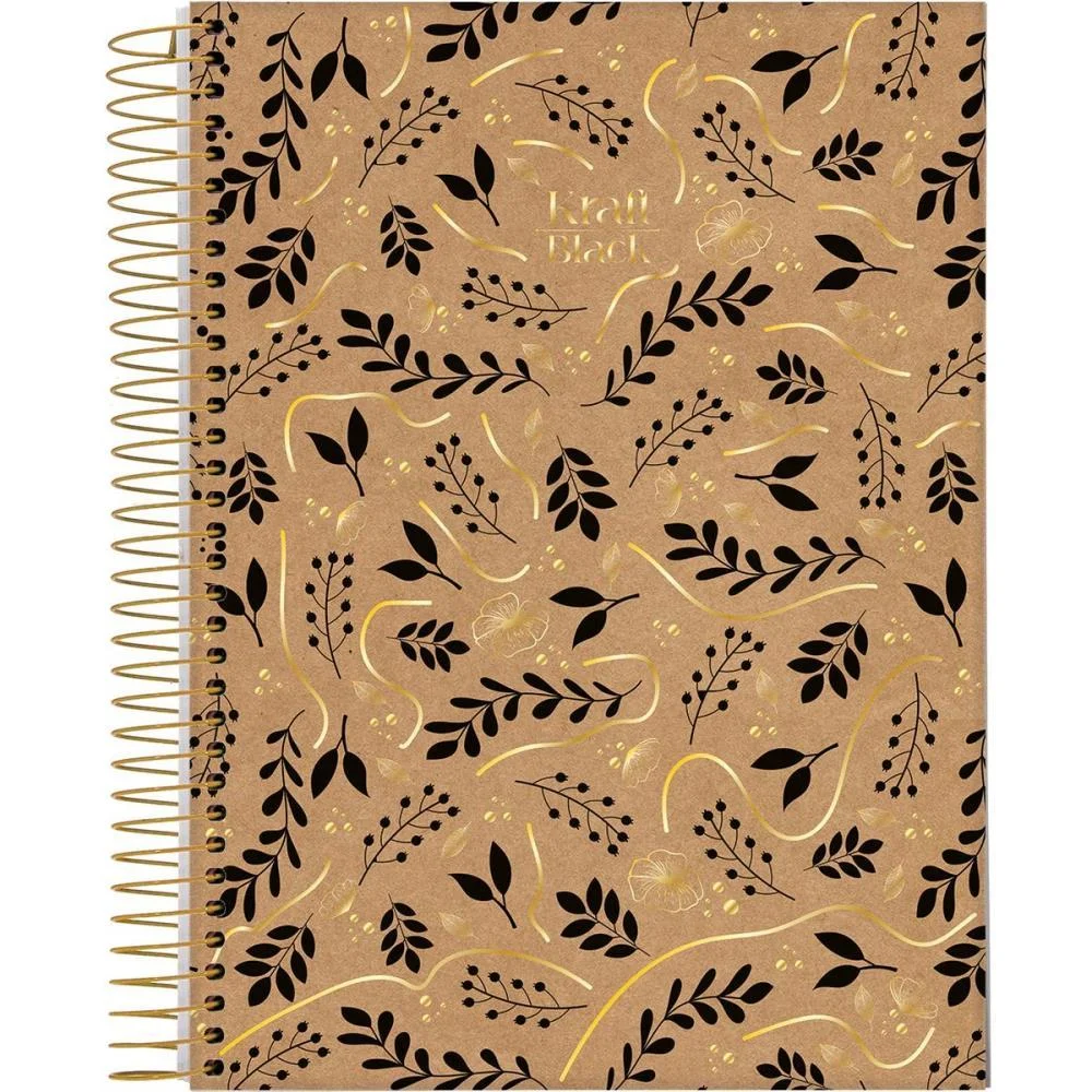 CADERNO 10X1 CAPA DURA KRAFT BLACK 160FLS. I.A JANDAIA (PCT.C/04) - imagem 4