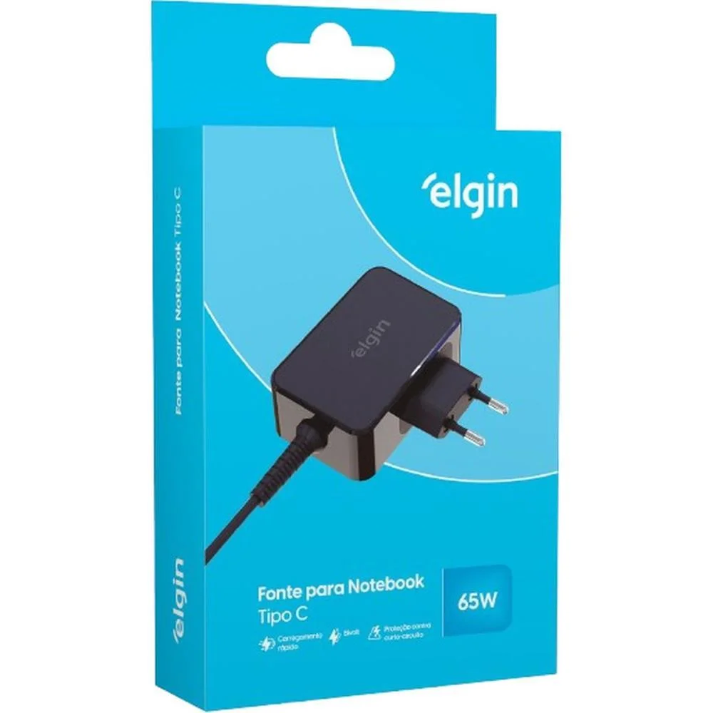 FONTE PARA NOTEBOOK 65W UNIVERSAL TIPO-C ELGIN (UNIDADE) - imagem 6