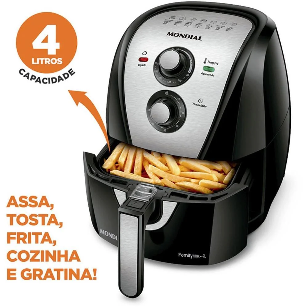 FRITADEIRA AIR FRYER 4L - 1500W 127V MONDIAL (UNIDADE) - imagem 3