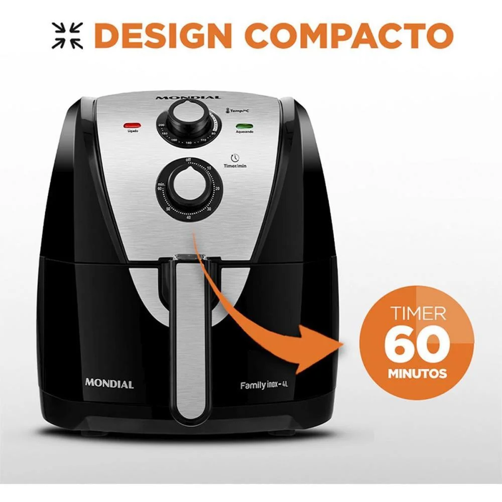 FRITADEIRA AIR FRYER 4L - 1500W 220V MONDIAL (UNIDADE) - imagem 5
