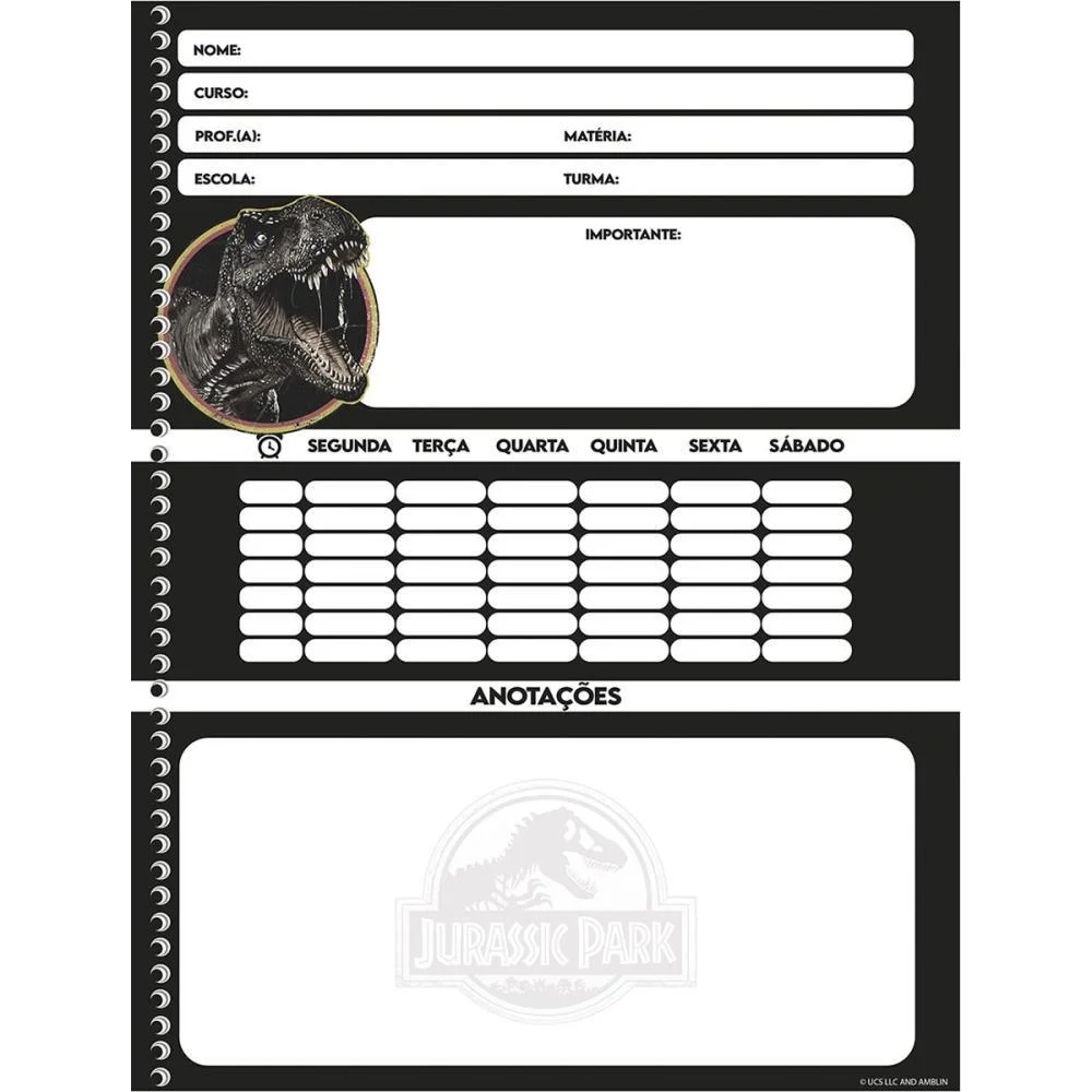 CADERNO 10X1 CAPA DURA JURASSIC PARK 160F ANIMATIVA (PCT.C/04) - imagem 5