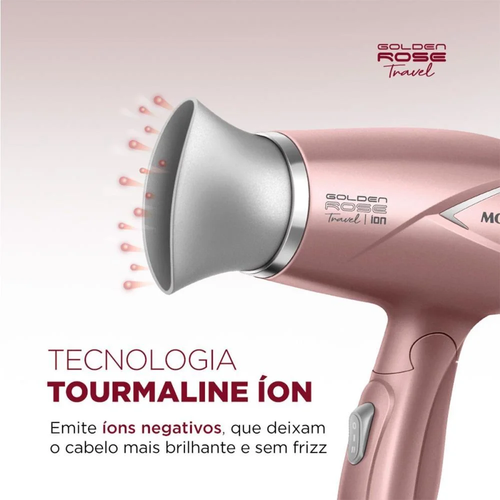 SECADOR DE CABELO GOLDEN ROSE 1200W  BIVOLT MONDIAL (UNIDADE) - imagem 3