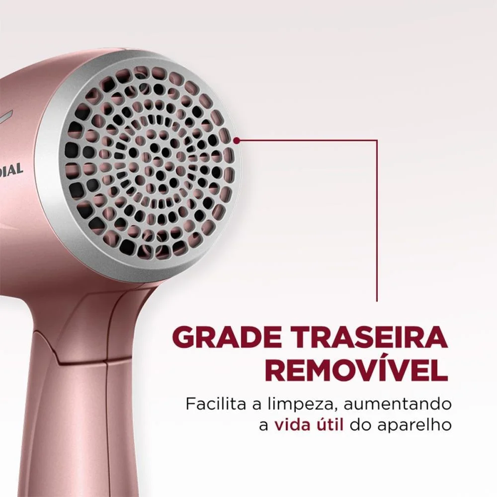 SECADOR DE CABELO GOLDEN ROSE 1200W  BIVOLT MONDIAL (UNIDADE) - imagem 7