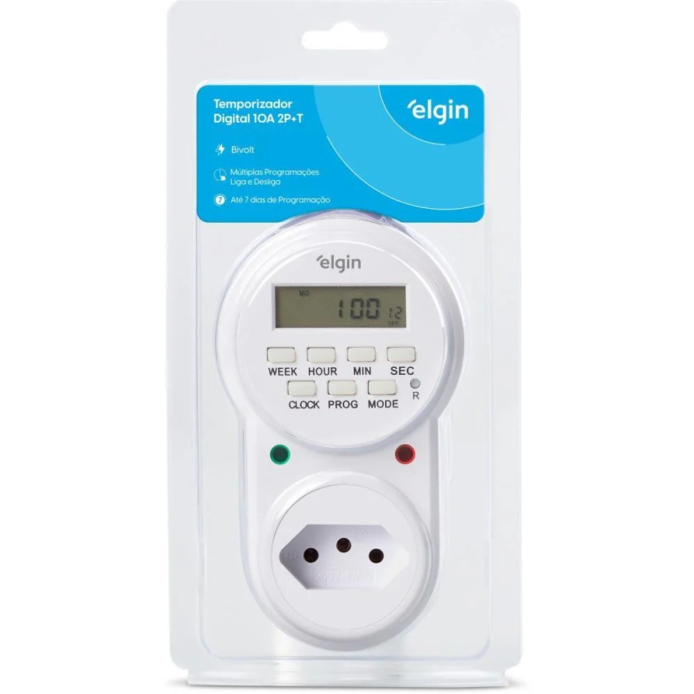 TIMER TEMPORIZADOR DIGITAL 10A 2P+ T ELGIN (UNIDADE) - imagem 7