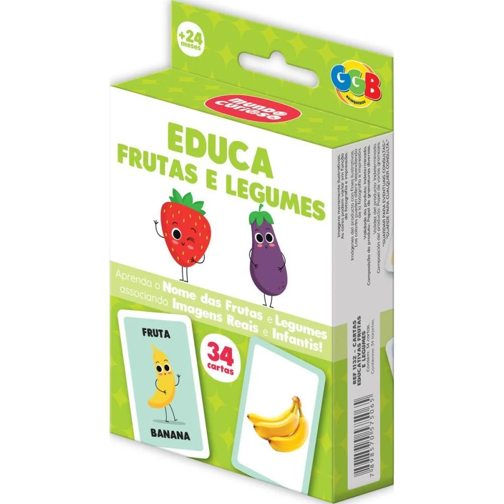 JOGO DE CARTAS EDUCA FRUTAS E LEGUMES 34CART. GGB PLAST (UNIDADE) - imagem 6