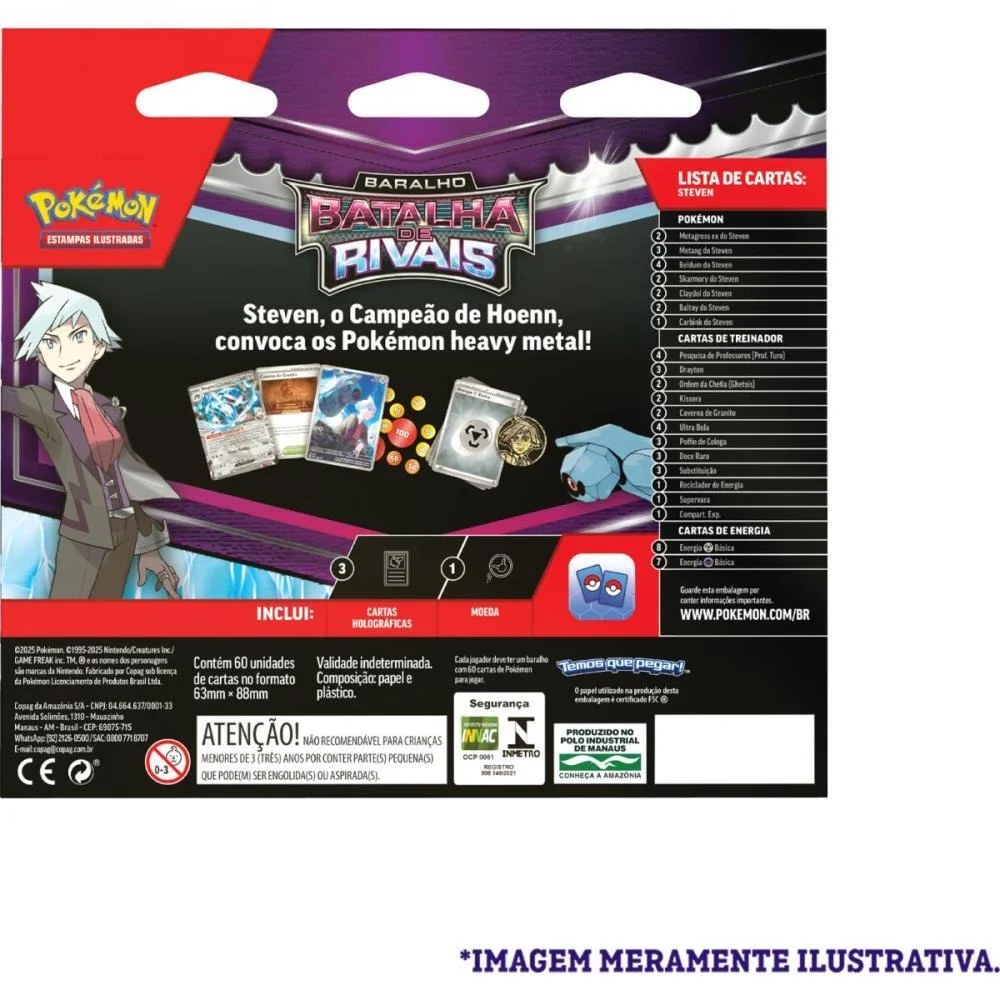 JOGO DE CARTAS POKEMON DECK BATALHA RIVAIS COPAG (UNIDADE) - imagem 6