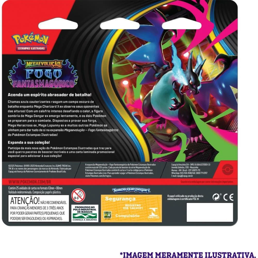 JOGO DE CARTAS POKEMON ME02 FOGO FANTASMAGORI COPAG (BL.C/04) - imagem 3