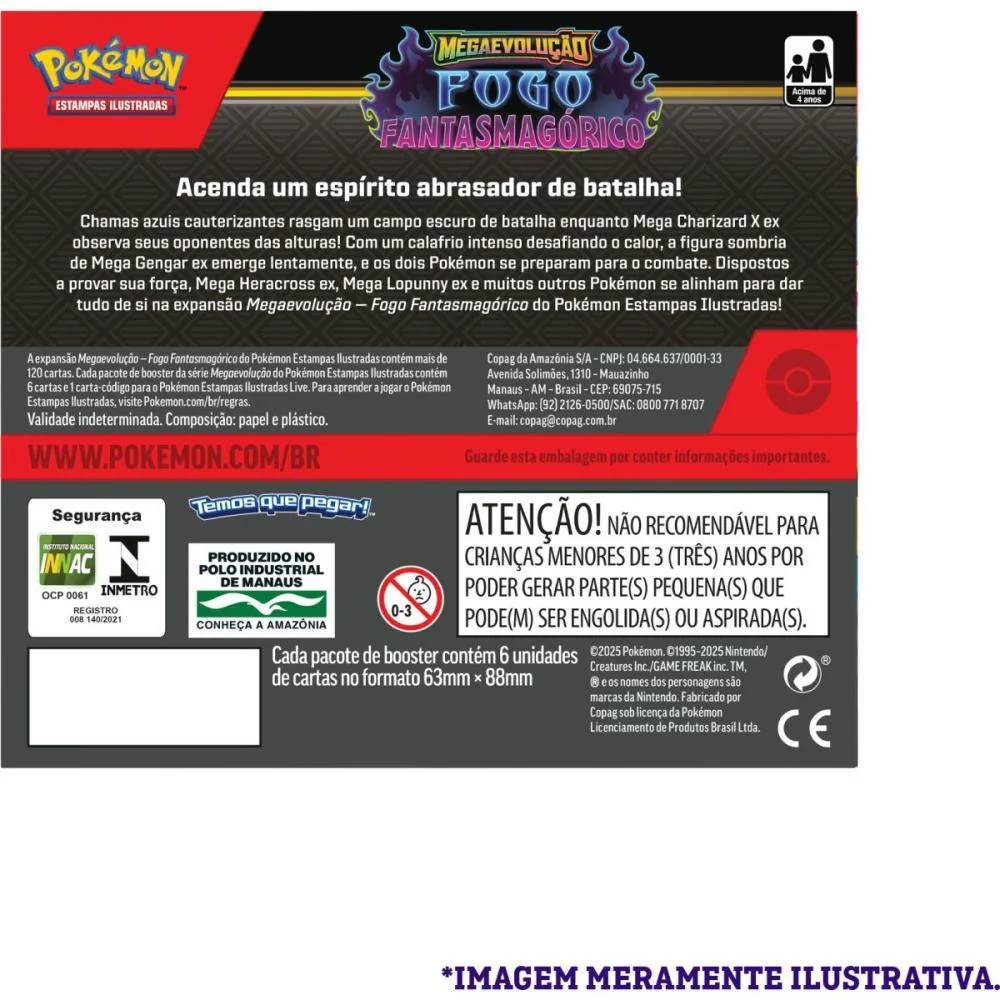 JOGO DE CARTAS POKEMON ME02 FOGO FANTASMAGORI COPAG (DP.C/36) - imagem 3
