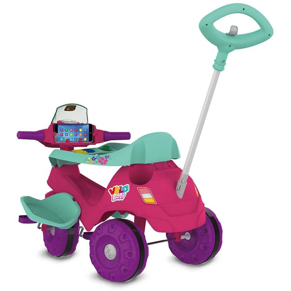 TRICICLO VELOBABAY PASSEIO/PEDAL ROSA BANDEIRANTE (UNIDADE) - imagem 6