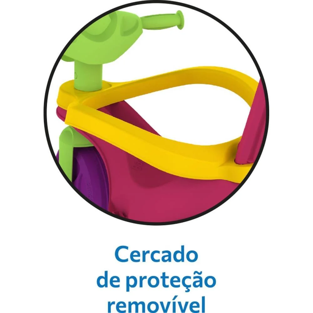 TRICICLO MOTOTICO PASSEIO/PEDAL ROSA BANDEIRANTE (UNIDADE) - imagem 6