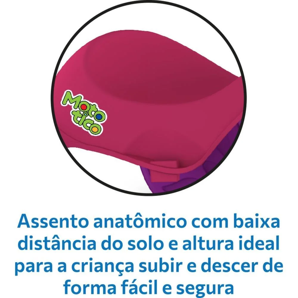 TRICICLO MOTOTICO PASSEIO/PEDAL ROSA BANDEIRANTE (UNIDADE) - imagem 7