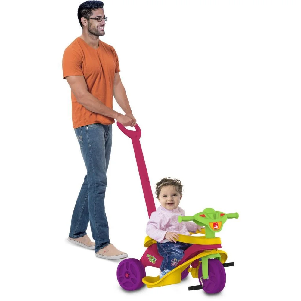 TRICICLO MOTOTICO PASSEIO/PEDAL ROSA BANDEIRANTE (UNIDADE) - imagem 10