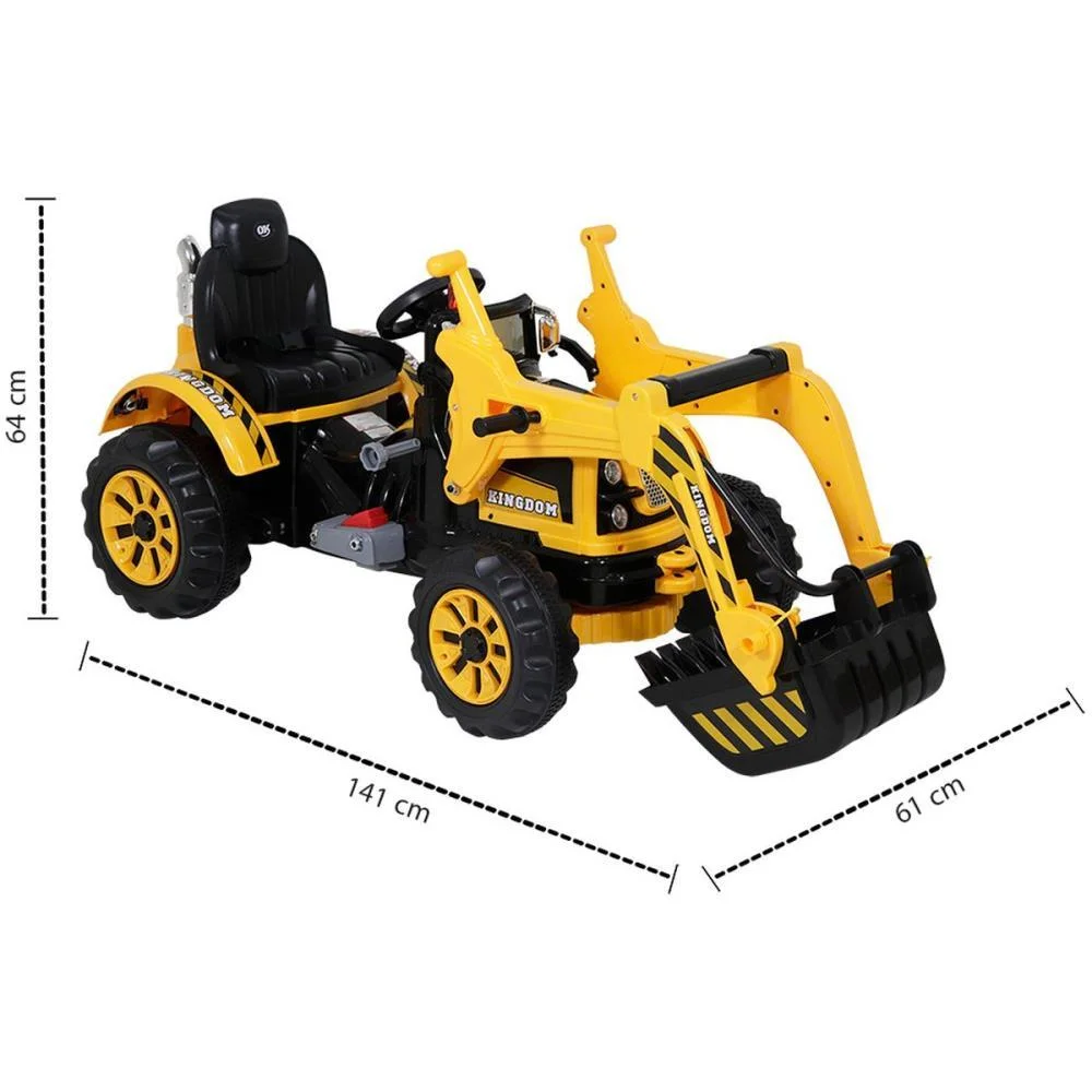 VEICULO ELETRICO RETROESCAVADEIRA 12V AMARELO BEL (UNIDADE) - imagem 8