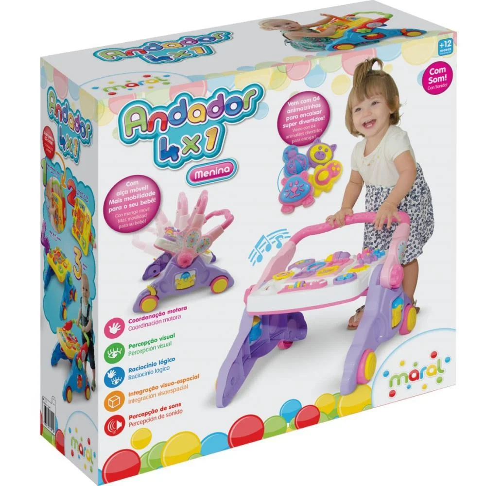 ANDADOR 4 EM 1 MENINA C/SOM MARAL (UNIDADE) - imagem 4